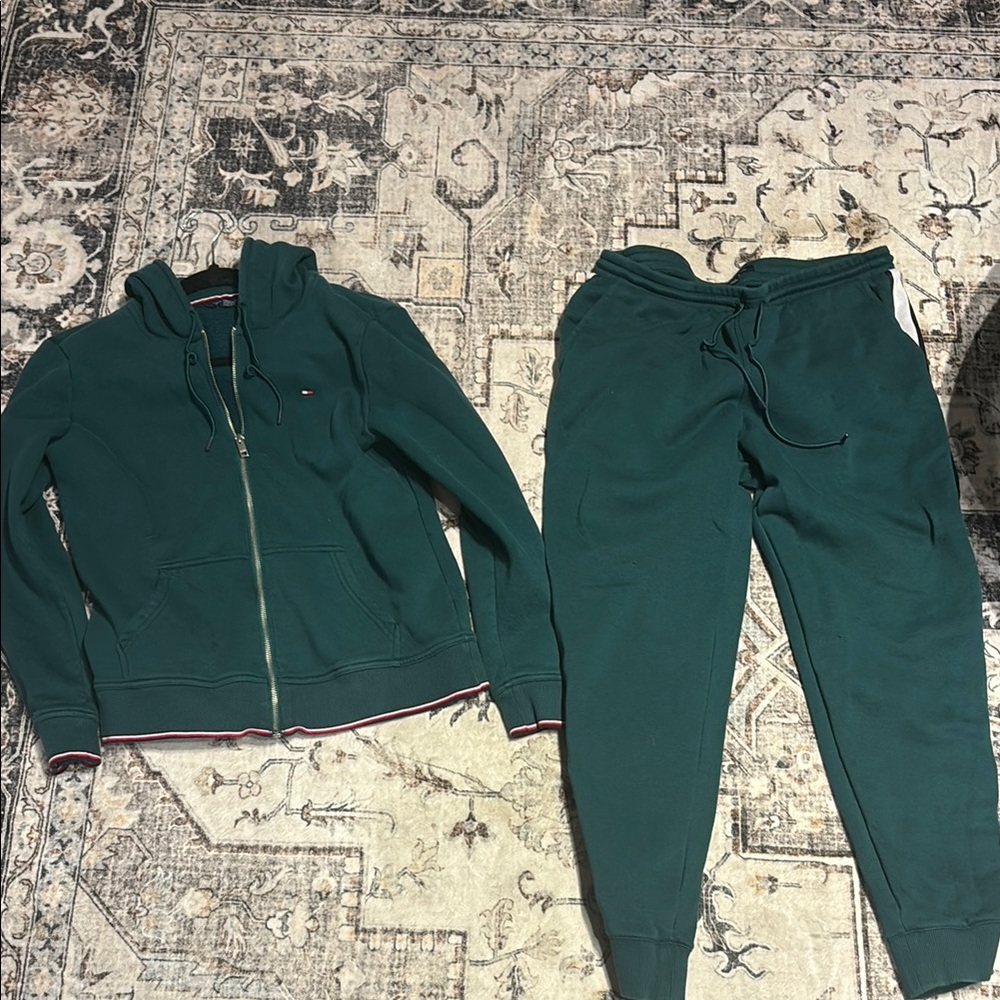 Tommy Hilfiger Green Hoodie and Joggers Set